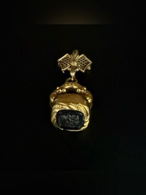 Rare opportunity to acquire Bates & Bacon watch fob & intaglio seal. Circa 1871.
